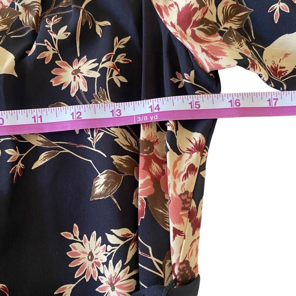 41 Hawthorn Navy Floral Roll Cuff Dress Sz XSP - Picture 5 of 10
